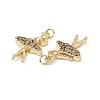 Brass Micro Pave Cubic Zirconia Pendants KK-E068-VB141-3
