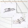 2Pcs Platinum Plated 925 Sterling Silver Rhinestone Twister Clasps STER-DC0001-78-4