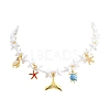 Ocean Brass Pave Cubic Zirconia and Enamel Sea Animals Pendant Necklaces KK-CBA4547-03C-G-4