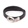 Imitation Leather Wrap Bracelets BJEW-G620-F03-1