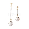 Shell Pearl Stud Earrings EJEW-TA00043-1