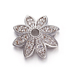 Brass Micro Pave Cubic Zirconia Bead Caps ZIRC-E158-12P-1