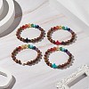 Gemstone & Natural Wood Beaded Stretch Bracelet for Women BJEW-JB09294-2