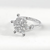 Snowflake 925 Sterling Silver Micro Pave Clear Cubic Zirconia Cuff Spinner Rings WG86A07-01-3
