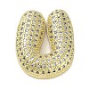 Rack Plating Brass Micro Pave Clear Cubic Zirconia Pendants KK-R163-05U-G-1