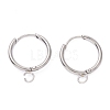 Tarnish Resistant 201 Stainless Steel Huggie Hoop Earring Findings STAS-P283-01P-P-1