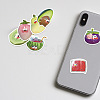50Pcs 50 Styles PVC Plastic Fruit Character Stickers Sets STIC-P004-34-8
