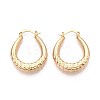 U-Shaped Brass Hoop Earrings EJEW-T047-105G-2