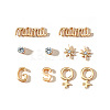 Letter Alloy Stud Earring Sets WH-WG09E3C-01-1