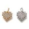 Brass Micro Pave Clear Cubic Zirconia Charms ZIRC-B002-61-1