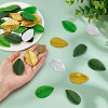640Pcs 4 Colors Polyester Artificial Leaf DIY-BC0016-28-3