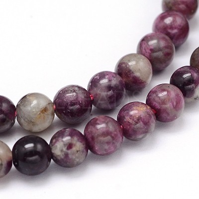 Natural Grade A Plum Blossom Tourmaline Round Bead Strands - Lbeads.com