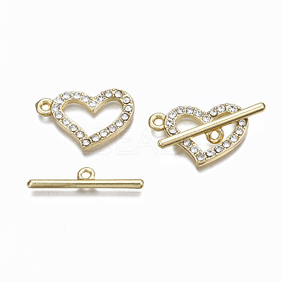 Alloy Rhinestone Toggle Clasps PALLOY-Q441-023-NR-1