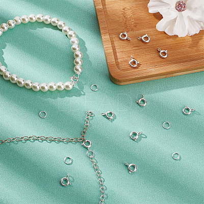 12Pcs 925 Sterling Silver Spring Ring Clasps STER-CN0001-21-1