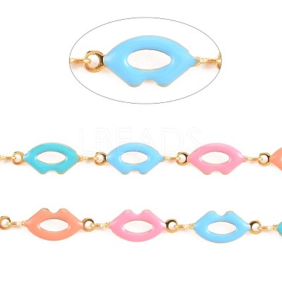 304 Stainless Steel Lip Shape Link Chains STAS-N092-128-1