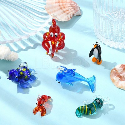 6Pcs 6 Styles Handmade Lampwork Pendants LAMP-CJ0002-69-1