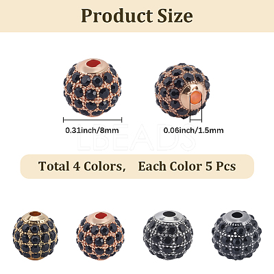 20Pcs 4 Colors Alloy Beads FIND-PA0001-11-1