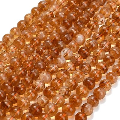 Hearted Natural Citrine Beads Strands GG-T002-A02-8mm-1