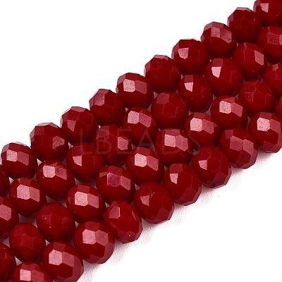 Opaque Solid Color Imitation Jade Glass Beads Strands EGLA-A044-P6mm-D02-1