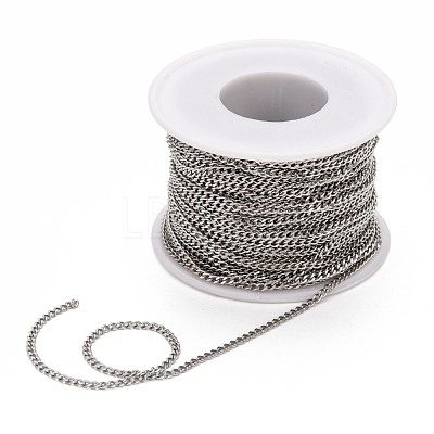 Tarnish Resistant 304 Stainless Steel Curb Chains CHS-P003-05P-1