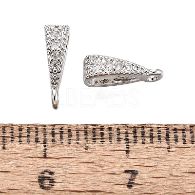 Brass Micro Pave Clear Cubic Zirconia Pendant Bails KK-G542-03S-1