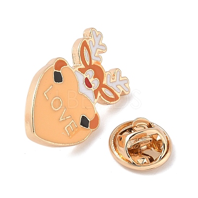 Christmas Theme Heart Enamel Pins JEWB-Z043-01G-1