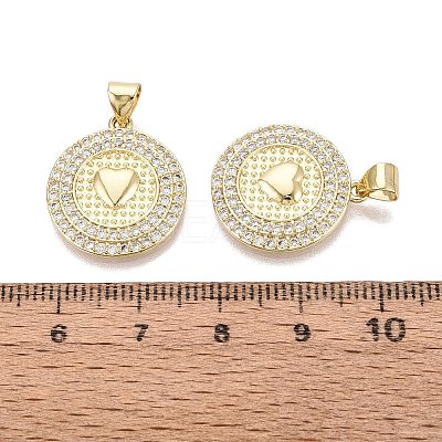 Brass Micro Pave Clear Cubic Zirconia Pendants KK-N287-43G-05-1