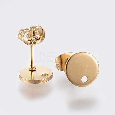 Ion Plating(IP) 304 Stainless Steel Stud Earring Findings STAS-K184-01-01G-1