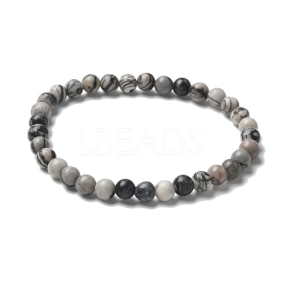 Natural Netstone Bead Stretch Bracelets BJEW-K212-A-021-1