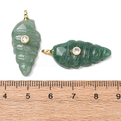 Natural Green Aventurine Carved Pendants G-H357-04G-02-1