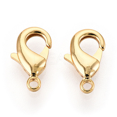 Brass Lobster Claw Clasps KK-YW0004-01B-G-1