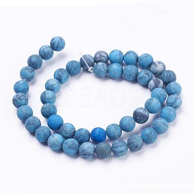 Dyed Natural Map Stone/Picasso Stone/Picasso Jasper Beads Strands G-F520-52-8mm-1