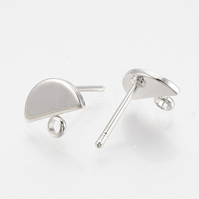Brass Stud Earring Findings X-KK-N186-57-1