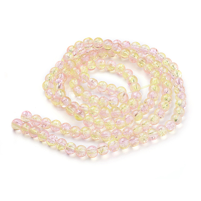 Spray Painted Crackle Glass Beads Strands X-CCG-Q002-6mm-03-1
