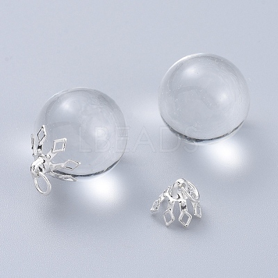 Flower Rack Plating Brass Filigree Bead Cap Bails KK-L102-27S-1
