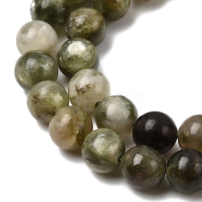 Natural Green Lepidolite Beads Strands G-K350-B01-6mm-1