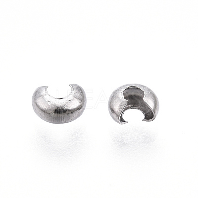 Non-Tarnish 304 Stainless Steel Crimp Beads Covers STAS-S117-011A-1