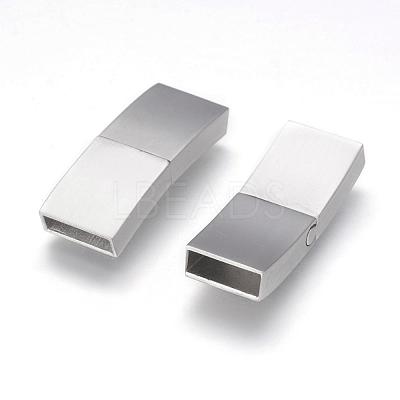 Tarnish Resistant 304 Stainless Steel Magnetic Clasps with Glue-in Ends STAS-G143-91P-1