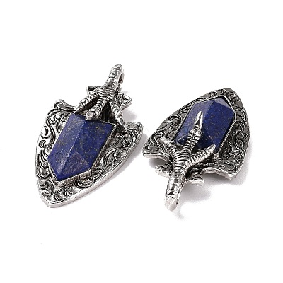 Natural Lapis Lazuli Faceted Big Pendants G-L524-03AS-05-1