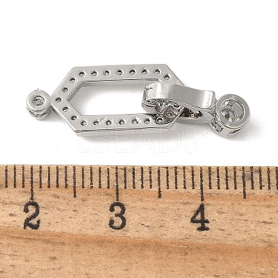 Brass Pave Clear Cubic Zirconia Fold Over Clasps KK-M320-26P-1
