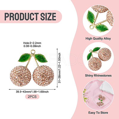 2Pcs Alloy Cherry Charms FIND-TA0009-30A-1