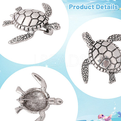 12Pcs Turtle Alloy Lapel Pinks for Backpack Clothes JEWB-CA0001-88AS-1