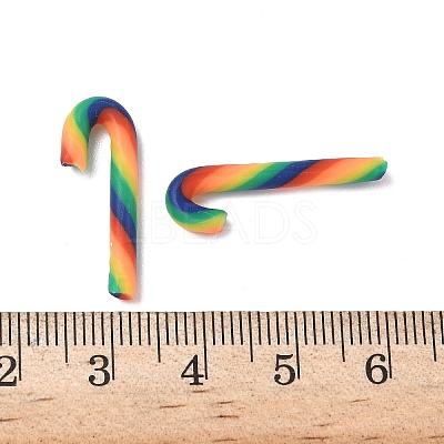 Christmas Candy Cane Handmade Polymer Clay Beads CLAY-P005-03B-07-1