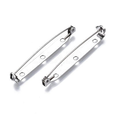 Tarnish Resistant 201 Stainless Steel Brooch Pin Back Safety Catch Bar Pins STAS-S117-022F-1