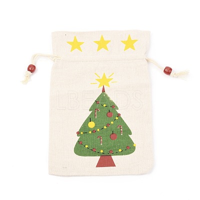 Christmas Theme Cotton Fabric Cloth Bag ABAG-H104-A01-1