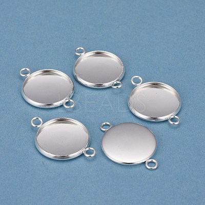 201 Stainless Steel Cabochon Connector Settings X-STAS-F191-15S-F-1