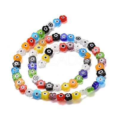 Handmade Millefiori Glass Bead Strands X-LAMP-J035-6mm-39-1