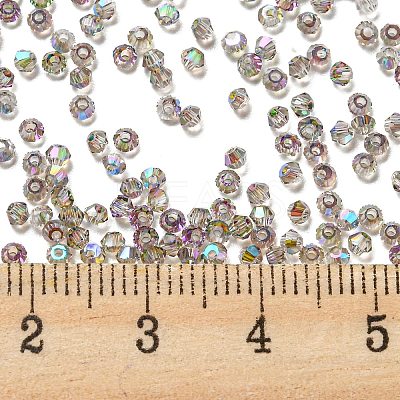 Full Rainbow Plated Transparent Electroplate Glass Beads EGLA-M030-02A-FR03-1