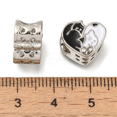Rack Plating Alloy Enamel European Beads PALLOY-A009-21P-1