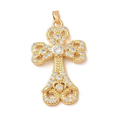 Brass Micro Pave Cubic Zirconia Pendants CU-CBA2F11-17G-01-1